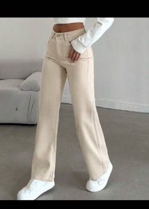 H&M Khaki Wide Leg Jeans
