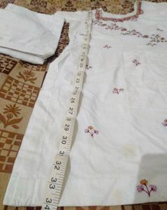 Like New White Suit Set With Salwar