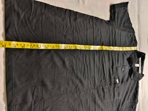 Size 40/42 Black Collar Rib Half Sleeve T- Shirt