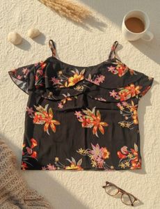 Floral Print Off-Shoulder plus size Top