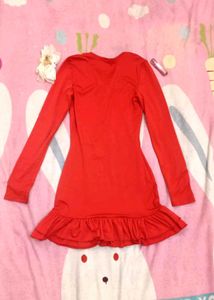 Red Ruffle Mini Dress