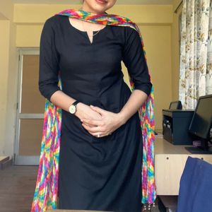 Elegant 2piece Black Kurta Set