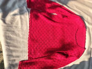 Red Knit Cardigan