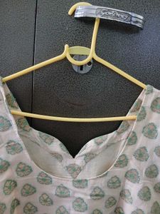 Green Floral Kurta With Free Gift