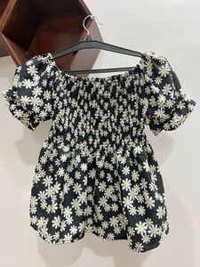 Daisy Print Smocked Top