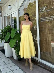 Yellow Midi Tube Dress