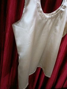 Golden Satin Hand Stitched Top