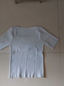 Ribbed White Top