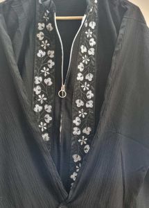 Balck Embroidery Daily Wear Abhaya/Bhurqa