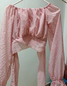 Pink Polka Dot Crop Top