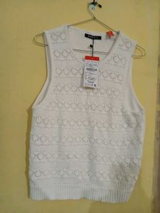 White Korean Short T From Zudio