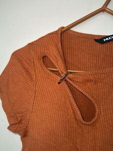 Orange Cutout Tee