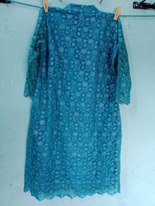 Blue Kurta Dupatta Pajama Leggings Set Xl Size