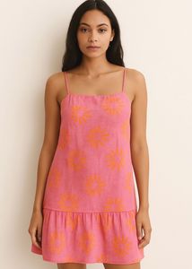 Pink Floral Mini Dress
