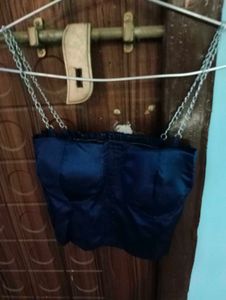 Blue Corset &amp; Black Skirt