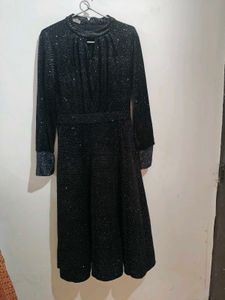Black shimmer A-line Dress