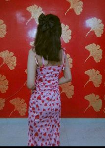 Pink Heart Print Dress