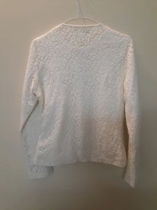 White Lace Zip-Up Jacket