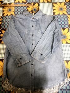 Denim Fringe Shirt