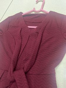 Maroon Knotted Jumpsuit New 🆕