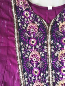 Purple A-line Festive Kurta