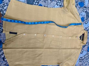Louis Philippe Yellow Full Sleeves Shirt In Xl