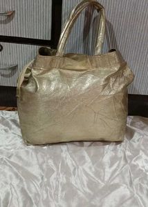 Gold Metallic Tote Bag