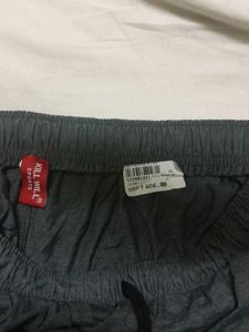 Unisex Grey Solid Sports Shorts(Capris) - XL