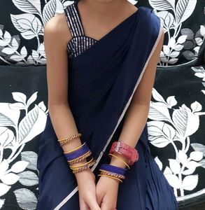 Elegant Navy Blue Saree