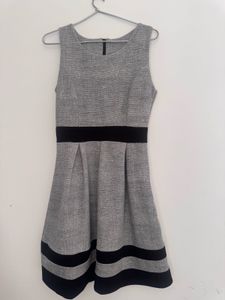 Gray & Black Fit and Flare Dress