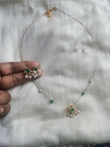 Emerald &amp; Pearl Jewelry Set