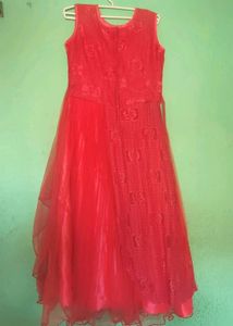 Red Flared Gown