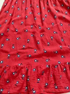 Red Floral Print Mini Dress