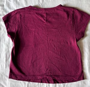 ROADSTER BURGUNDY CROP TOP🎀
