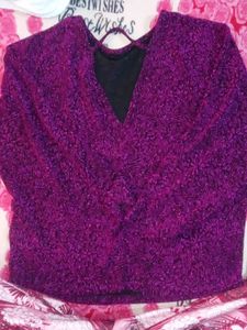 Vibrant Purple Sparkle Knit Top