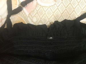 Black Shirred Top