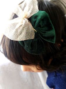Velvet & organza Hair Bow