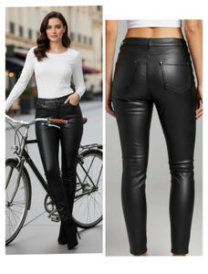 Black Faux Leather Skinny Pants