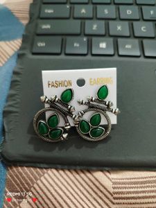 Green Stone Fashion Earrings