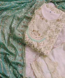 Heavy Embroidery Pakastani Suit(Mint Green Colour)