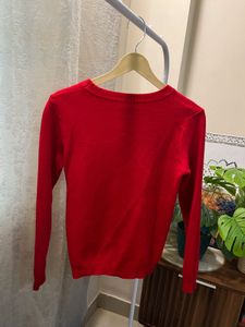 Red Embroidered Sweater