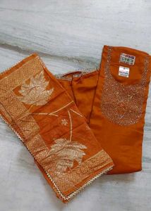 Orange Embroidered Salwar Suit