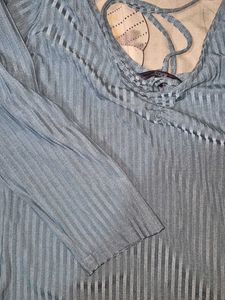 A-Line Aqua Blue Strappy Top