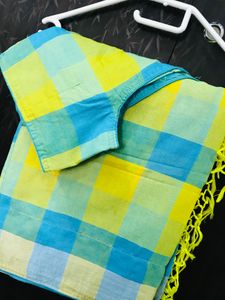 LOOSE COTTON CHECKS SAREE