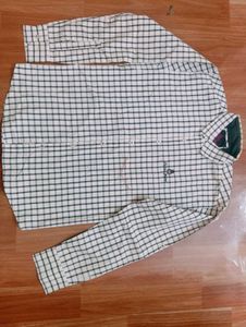 Black And White Check Cotton Men Shirt