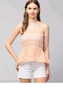 Embroidered Peplum Tank Top