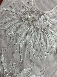 white sequins top