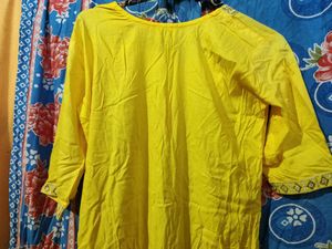 Yellow Embroidered Kurta