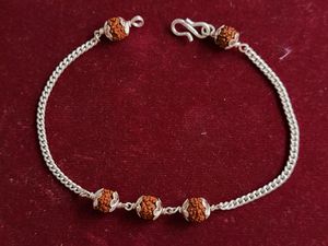 Silver Rudraksh Trendy Rakhi / Bracelet