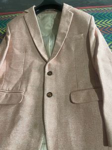 Pink Herringbone Blazer